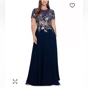 Plus size beaded embroidered gown